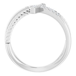 Accented Cross Rope Ring