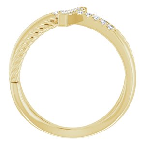Accented Cross Rope Ring