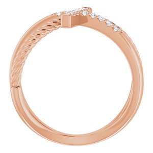 Accented Cross Rope Ring