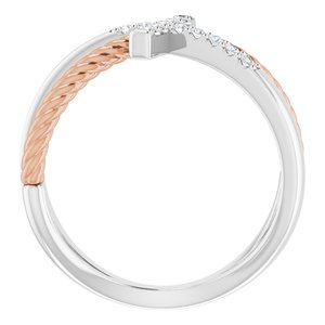 Accented Cross Rope Ring