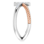 Accented Cross Rope Ring