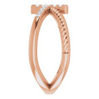 Accented Cross Rope Ring