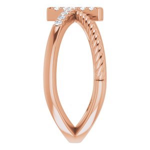 Accented Cross Rope Ring