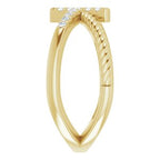 Accented Cross Rope Ring