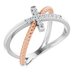 Accented Cross Rope Ring