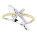 Accented Cross Rope Ring