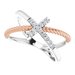Accented Cross Rope Ring