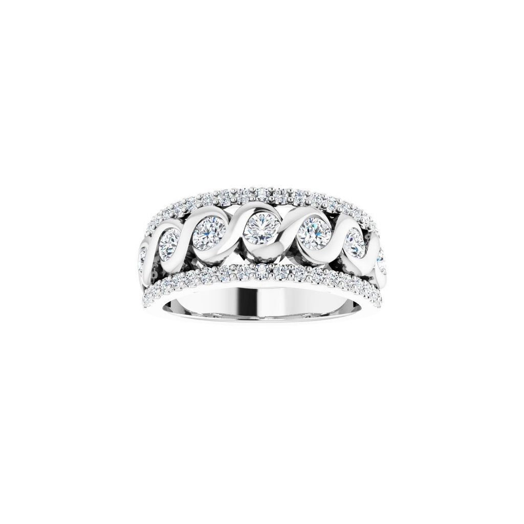 Accented Infinity-Inspired Anniversary Band