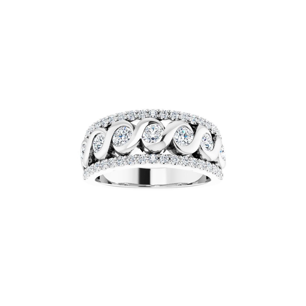 Accented Infinity-Inspired Anniversary Band