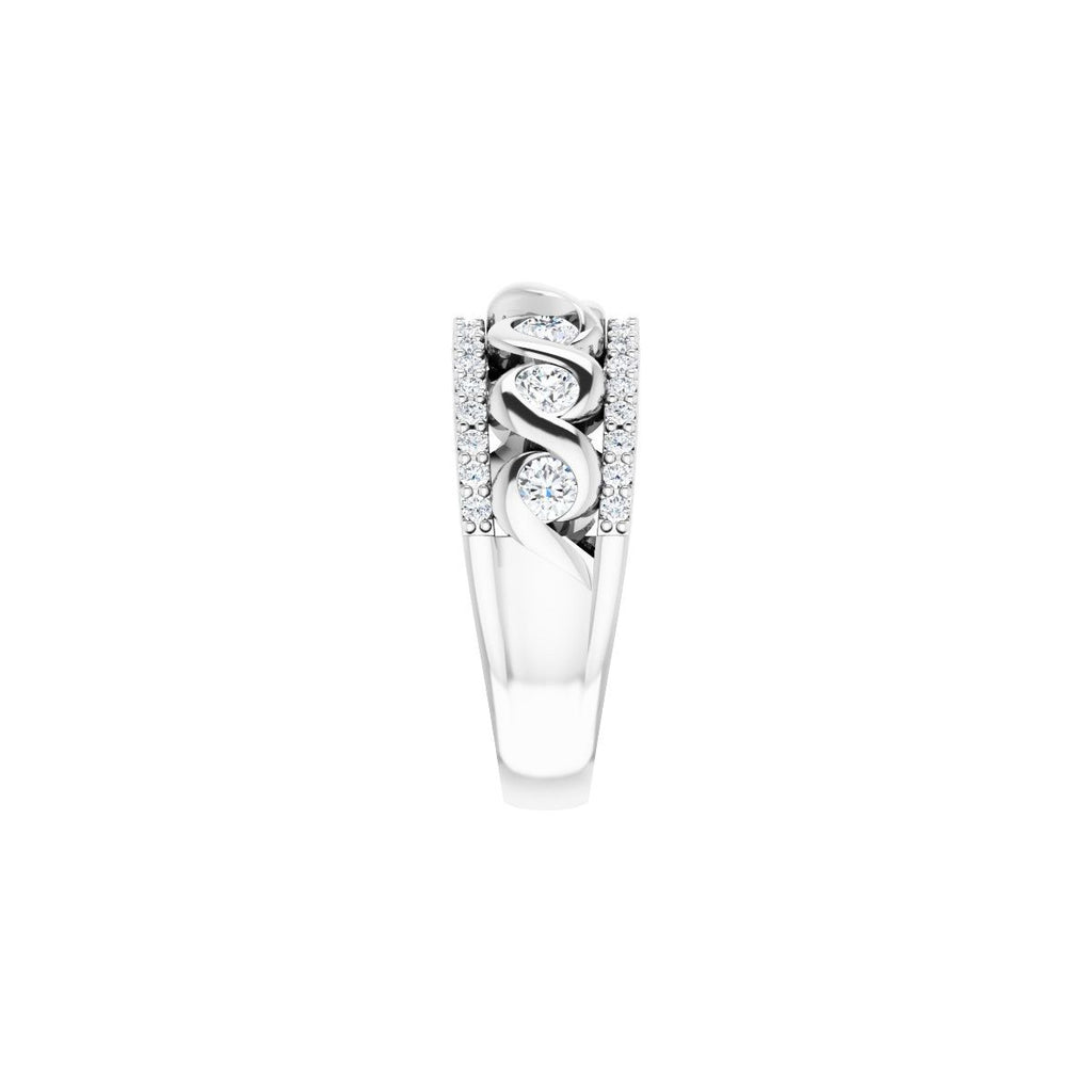Accented Infinity-Inspired Anniversary Band