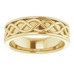 Infinity-Inspired Flat Band