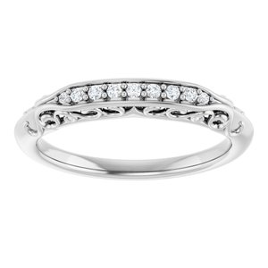 Accented Vintage-Inspired Engagement Ring or Band