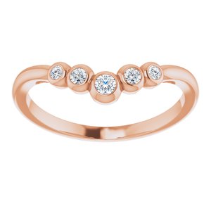 Bezel-Set Graduated V Ring