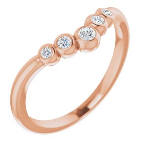 Bezel-Set Graduated V Ring