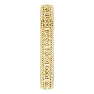 Milgrain Edge Celtic-Inspired Flat Band
