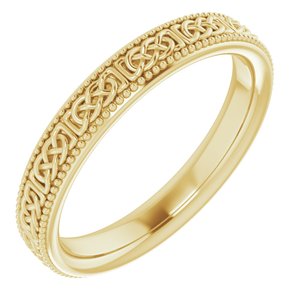 Milgrain Edge Celtic-Inspired Flat Band