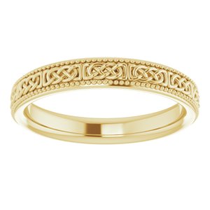 Milgrain Edge Celtic-Inspired Flat Band