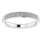 Milgrain Edge Celtic-Inspired Flat Band