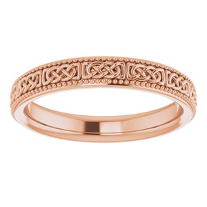 Milgrain Edge Celtic-Inspired Flat Band