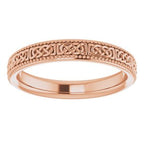Milgrain Edge Celtic-Inspired Flat Band