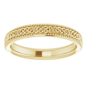 Milgrain Edge Celtic-Inspired Flat Band