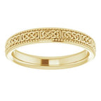 Milgrain Edge Celtic-Inspired Flat Band
