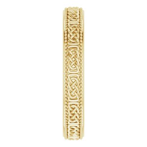 Milgrain Edge Celtic-Inspired Flat Band