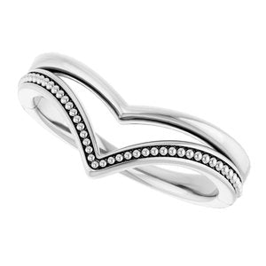 Beaded V Ring