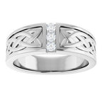 Celtic-Inspired Three-Stone Band