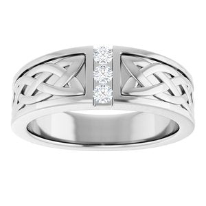 Celtic-Inspired Three-Stone Band