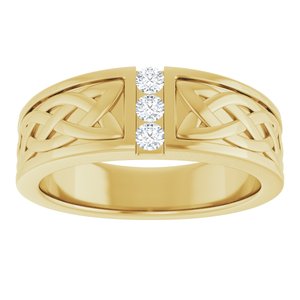 Celtic-Inspired Three-Stone Band