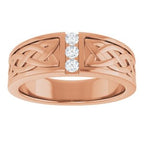 Celtic-Inspired Three-Stone Band