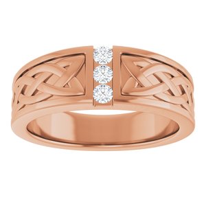 Celtic-Inspired Three-Stone Band