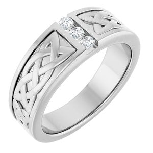 Celtic-Inspired Three-Stone Band