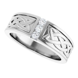 Celtic-Inspired Three-Stone Band