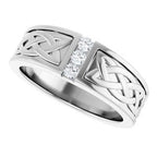 Celtic-Inspired Three-Stone Band