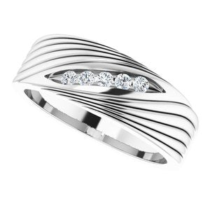Grooved Accented Ring