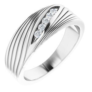 Grooved Accented Ring