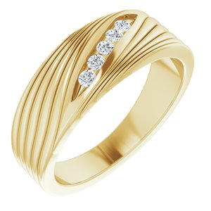 Grooved Accented Ring