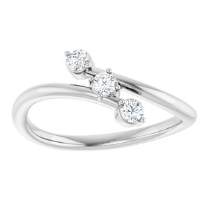Three-Stone Bypass Ring