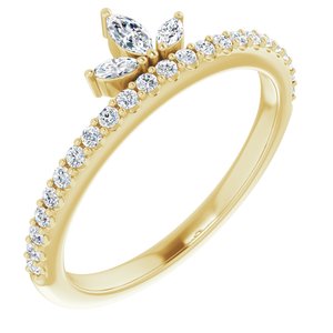 Accented Stackable Crown Ring