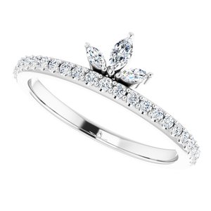 Accented Stackable Crown Ring