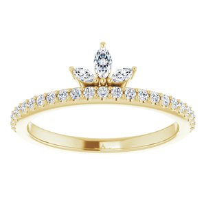 Accented Stackable Crown Ring