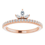 Accented Stackable Crown Ring