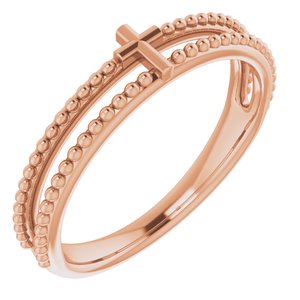 Milgrain Stackable Cross Ring