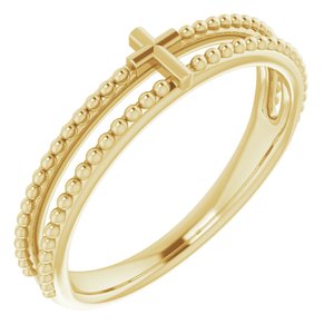 Milgrain Stackable Cross Ring