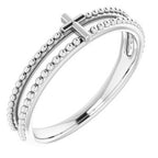 Milgrain Stackable Cross Ring