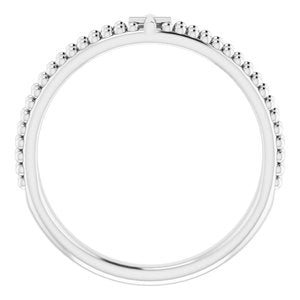 Milgrain Stackable Cross Ring
