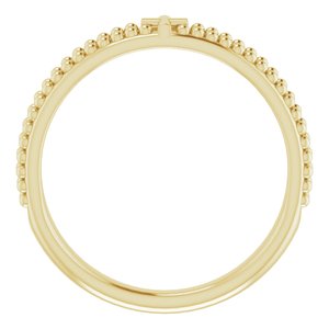 Milgrain Stackable Cross Ring