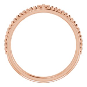 Milgrain Stackable Cross Ring